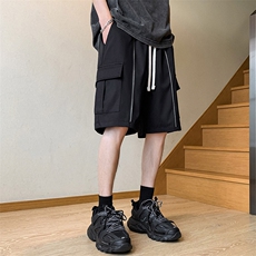 夏季新款冰丝垂感短裤港风休闲裤男免烫宽松凉感K23217-P35，男装牛仔裤，星座717