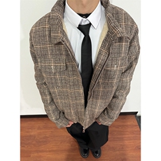 XZ1005-1-TTH002236-特P90威尔士亲王千鸟格座山雕外套cleanfit，男装棉衣，星座1005-1