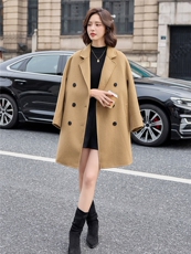 爆现货《2025秋冬新款双排扣双面呢大衣，高级感修身显瘦，，女装双面呢大衣，欧米莱