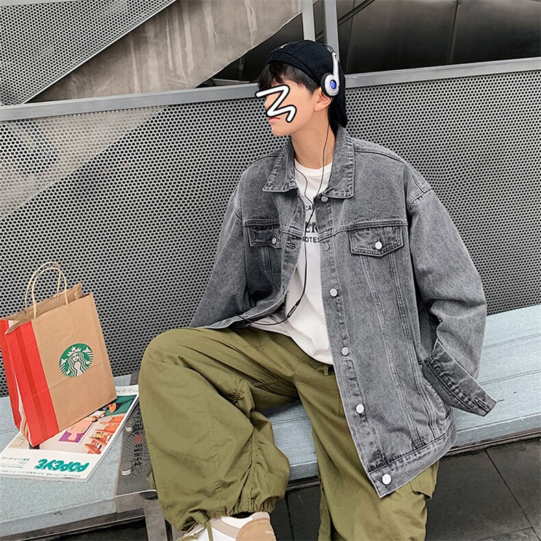 1港风秋季新款情侣宽松休闲潮流牛仔夹克男士外套7207P78控98,男装夹克,星座226-2