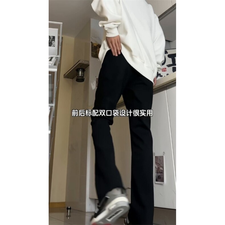 自家图，不拿货cleanfit毛边黑色牛仔裤微喇叭裤子KZA21-P48,男装牛仔裤,星座1007（原301D）