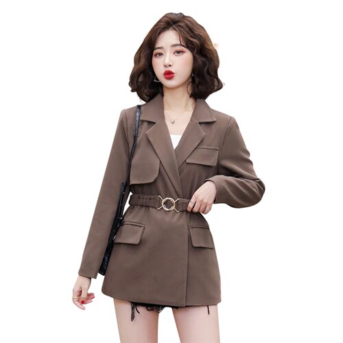 2022春款纯色收腰小西装外套女韩版收腰英伦风西服时尚港味上衣，女装西装，瑶迪依秀