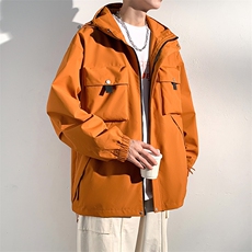 休闲拉链夹克情侣冲锋衣防风衣连帽外套JK451p75，男装夹克，电商D315