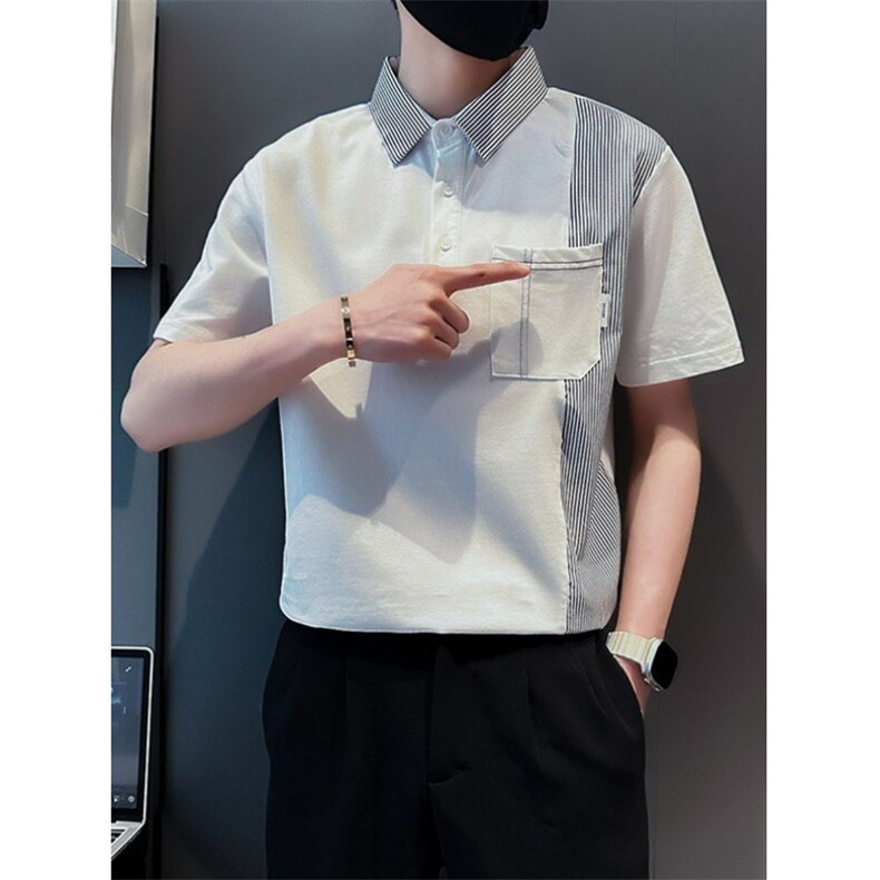 夏季流行翻领短袖polo衫男休闲百搭男士小众青年T恤TFC04，男装Polo衫，星座1116A（原606A-3）