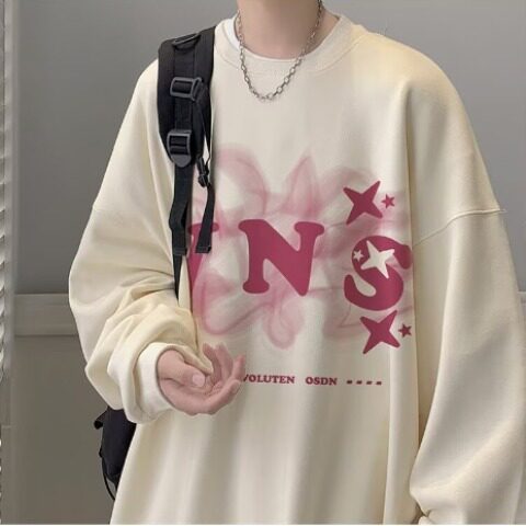 港风卫衣男士春秋季新款ins潮牌高街上衣服美式休闲百搭宽松体恤,男装T恤,星座506A