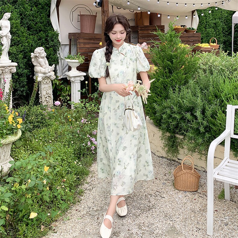 法式高腰A字碎花连衣裙女夏季2025新款爆款超好看高级感气质长裙,女装连衣裙,浙宝276（原081）