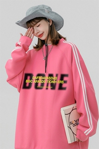 中性风 秋季时尚百搭宽松字母印花潮流卫衣B902P45控68图片