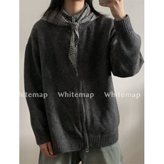 [005]双拉男长袖休闲宽松立领针织开衫毛衣A079-M5627-P59，男装针织衫/毛衣，电商A079