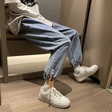 宽松直筒休闲百搭坠感阔腿收脚裤D321ANK209特P46加绒P55，男装休闲裤，电商D321