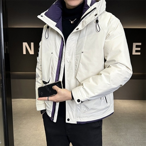 M-3XL 8810-P225 标50绒 三色连帽冲锋衣羽绒服男图片