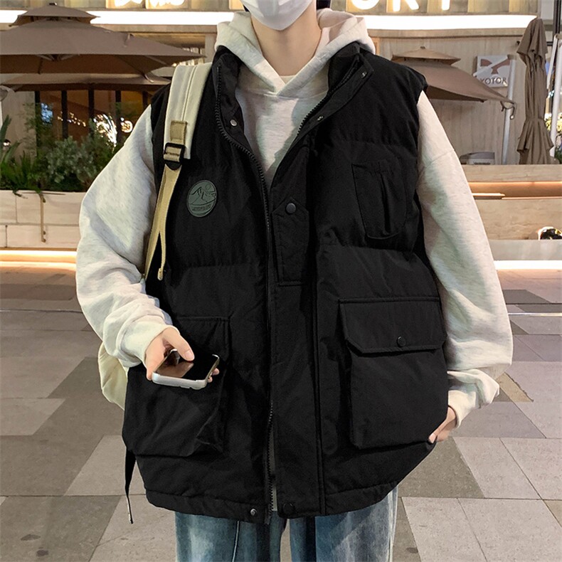 5万件主推M-8XL大码马夹男秋冬季立领工装羽绒棉加肥加厚宽松外套,男装工装外套,星座109
