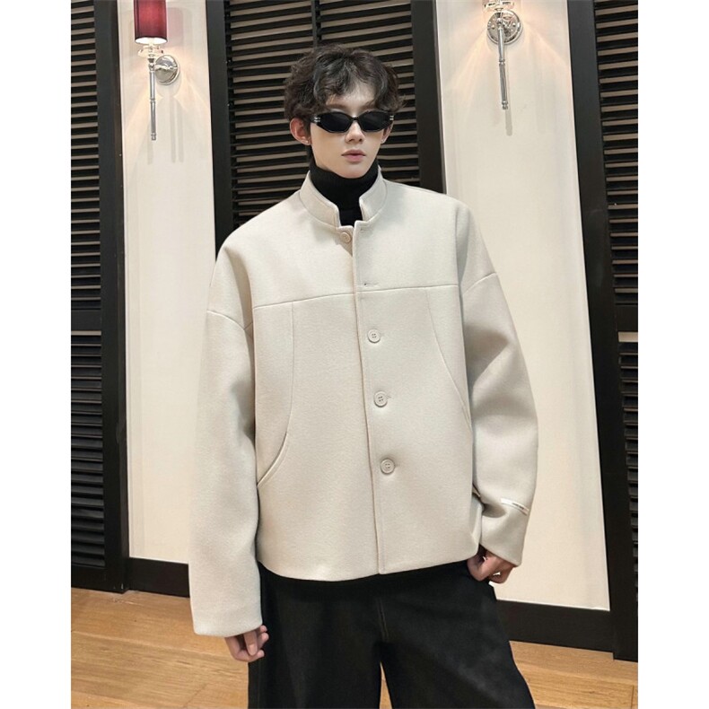 加棉加厚毛呢外套短款夹克大衣504-F32-P75控118（加棉P85控128）,男装西服,星座504