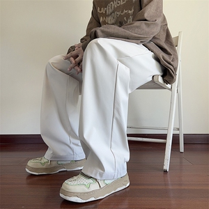 秋季现货宽松纯色直筒垂感休闲裤男DSA157B-K9853-P40图片