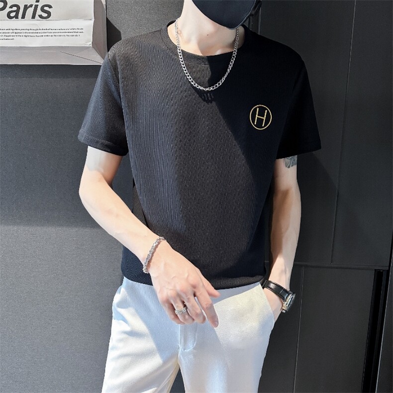 2023新款男装刺绣字母T恤潮男休闲T恤，男装T恤，电商B248