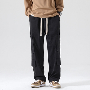 春夏新款工装休闲裤男宽松阔腿裤直筒裤CK2319-P45控68图片