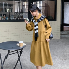 【2025春秋】娃娃领宽松版连衣裙带披肩2C037229P135K188，女装连衣裙，2C037