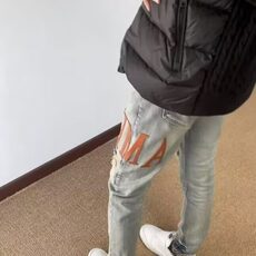 美式重磅复古牛仔裤男宽松直筒锥形高街潮流做旧破洞裤子男款四季，男装牛仔裤，星座506A