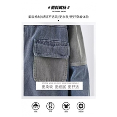1506A/GG130/49新款秋季潮流牛仔拼接外套男士水洗夹克，男装夹克，星座1506A