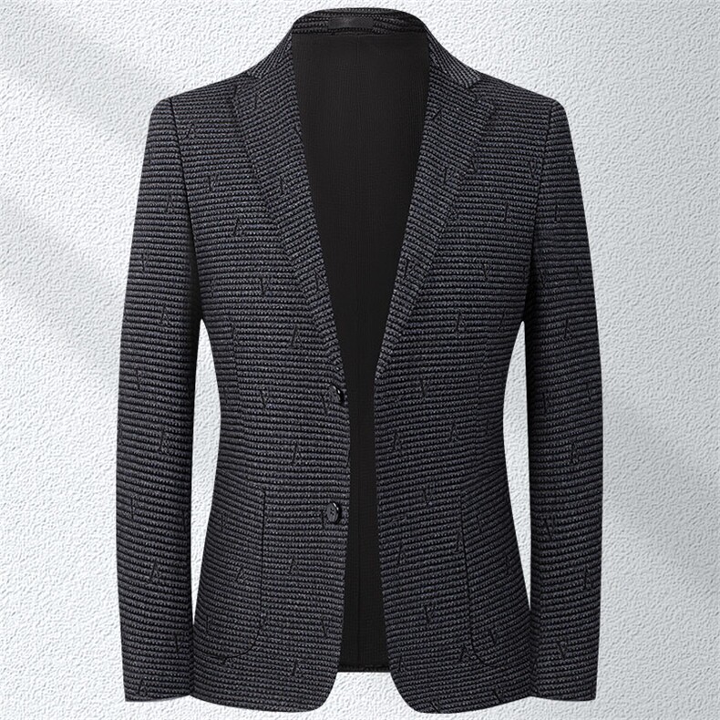 秋冬季新款男士中年宽松休闲西装上衣爸爸装厚款保暖西服外套，男装西服，电商B212（原钱塘6029）