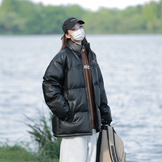 冬季港风纯色立领皮棉衣防风加绒加厚拼色加厚棉衣外套MY6083P85，男装棉衣，电商A128