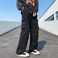 春季新款日系多口袋工装裤男2022美式宽松潮牌休闲长裤K5987-P40，男装休闲裤，星座512-2
