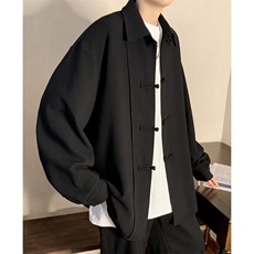 新中式男装盘扣衬衫外套翻领风装上衣1001-1-J022-P45，男装衬衫，星座1001-1