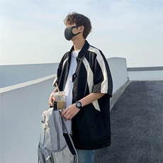 衬衫男韩版潮流拼色帅文艺2026夏季新款ins宽松百搭外套CY179-P35，男装衬衫，星座412