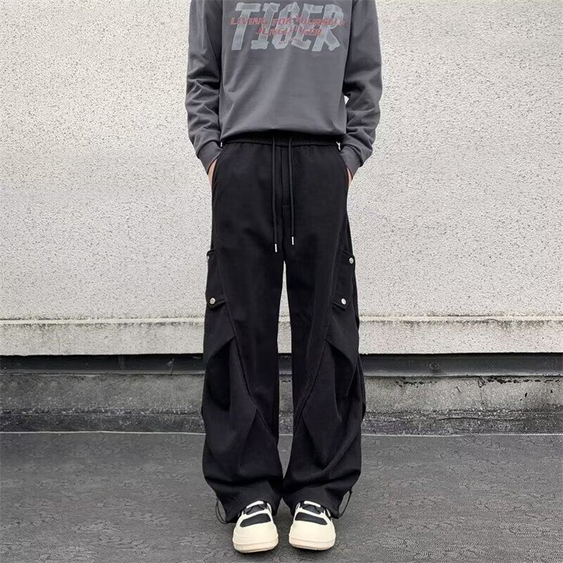 美式高街工装伞兵裤阔腿宽松休闲工装裤男女休闲裤潮K6058-P48,男装休闲裤,星座412-2