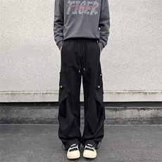 美式高街工装伞兵裤阔腿宽松休闲工装裤男女休闲裤潮K6058-P48，男装休闲裤，星座412-2