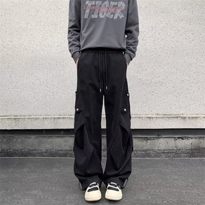 美式高街工装伞兵裤阔腿宽松休闲工装裤男女休闲裤潮K6058-P48图片