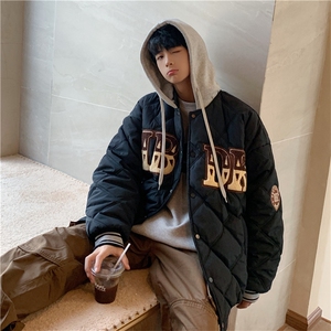 连帽棒球服菱男菱形格加棉加厚棉服棉袄植绒外套X1213-MY22-P125图片