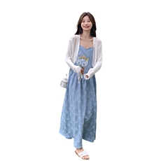 [现货】夏季针织开衫吊带裙套装A809P170K228，女装套装/套裙，2C269