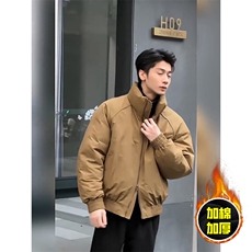 现货美式高街休闲棉衣夹克三防立领纯色户外工装加厚棉服外套，男装夹克，电商A486