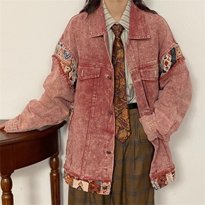 春秋牛仔外套男毛边休闲痞帅潮牌水洗复古宽松男女夹克JK111 P73图片