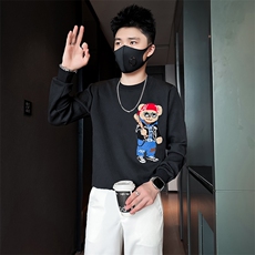 轻奢小熊卫衣男高级感潮流社会小伙店主风无帽外套301C-WY36-P58，女装短外套，星座301C（原B323）