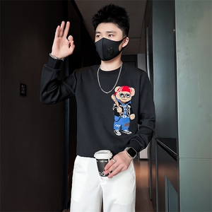轻奢小熊卫衣男高级感潮流社会小伙店主风无帽外套301C-WY36-P58图片