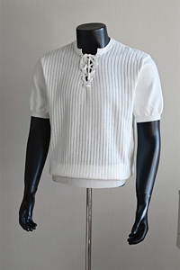 盗图老钱风设计感冰丝薄款镂空针织短袖T恤衫潮N6787/P55控78图片