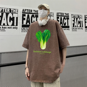 美式高街2026夏季新款水洗复古宽松男装T恤XZ211-1-T7703-P38图片