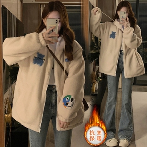 羊羔绒外套女200斤大码高级设计感减龄时尚炸街棉衣棉服C476-110图片