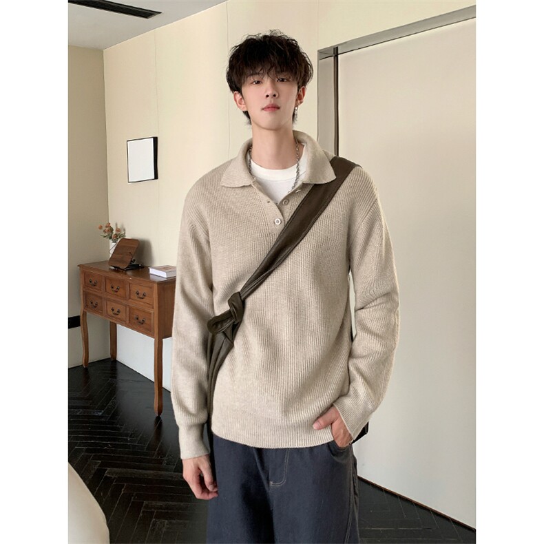 软糯针织衫polo领毛衣长袖休闲简约百搭纯色男5Q4083-TP60108,男装针织衫/毛衣,电商A102