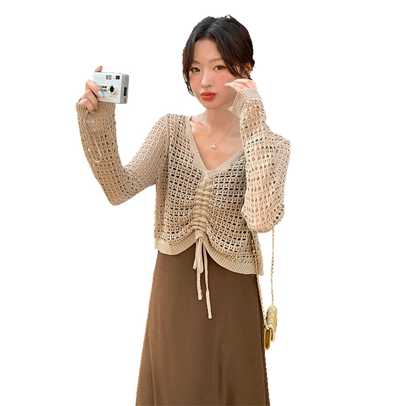 2024年秋装慵懒风松驰感针织毛衫配背心连衣裙两件套,女装套装/套裙,乔米娜