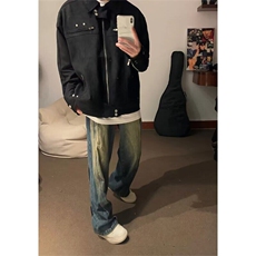 新款解构外套男春季美式高街机车服高级感潮飞行员夹克WL2355-P78，男装夹克，星座1008
