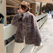 【现货】宽松版羊羔毛外套2253-P185-268，女装皮草，浙宝189