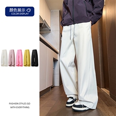 春季新款男女同款直筒弯刀休闲裤DSA157B-K2608-TP38，男装休闲裤，电商A157B