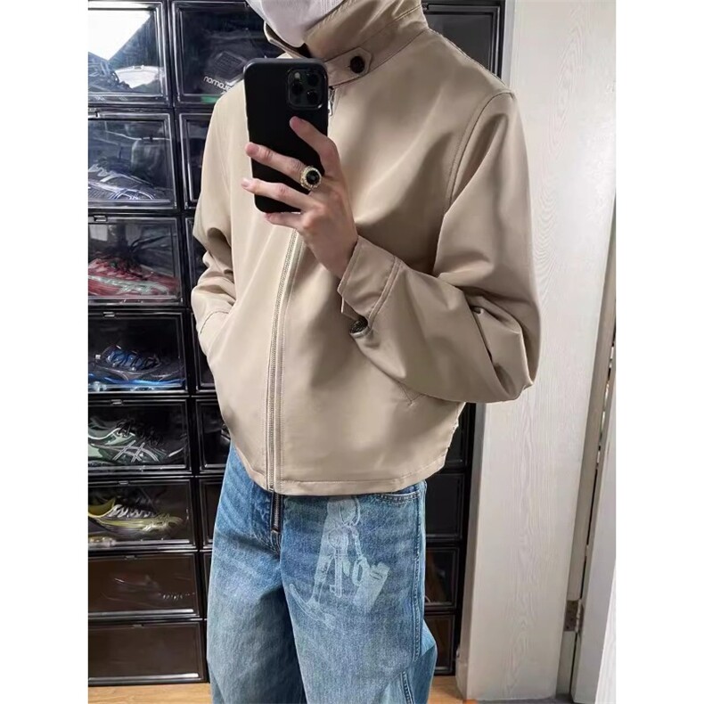 美式复古内里千鸟格立领夹克男痞帅炸街潮牌上衣cleanfit小众外套,男装夹克,星座1210-1