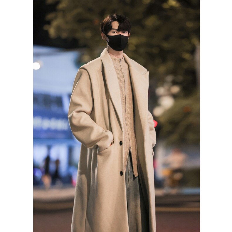 长款男装呢料呢子毛呢大衣冬季呢子西装领外套XZ514-2-F20-P138，男装毛呢大衣，星座514-2(原B239)