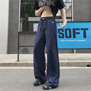 自带卡扣腰带 冰感夏季薄款直筒裤百搭垂感冰丝裤310A-4-KZ98-P30图片
