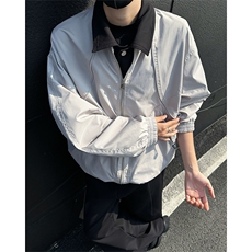 哈灵顿解构拼接外套假两件飞行员夹克JK912P95，男装夹克，星座908