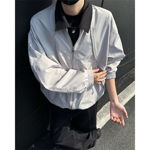 哈灵顿解构拼接外套假两件飞行员夹克 JK912 P95图片