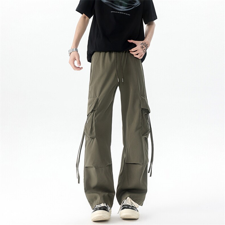 8XL-M工装裤男冰丝垂感降落伞速干休闲阔腿美式运动裤夏K9134P48,男装休闲裤,电商D206-1